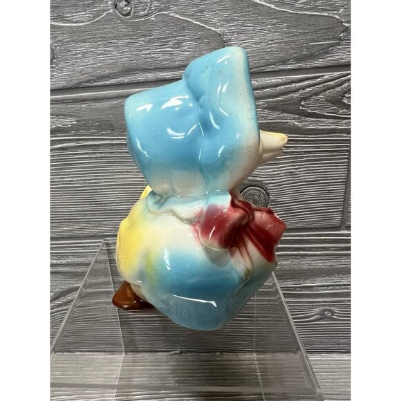 Vintage Duck Planter with Bonnet and Bow Mother Goose Ceramic Midcentury - Picture 4 of 8